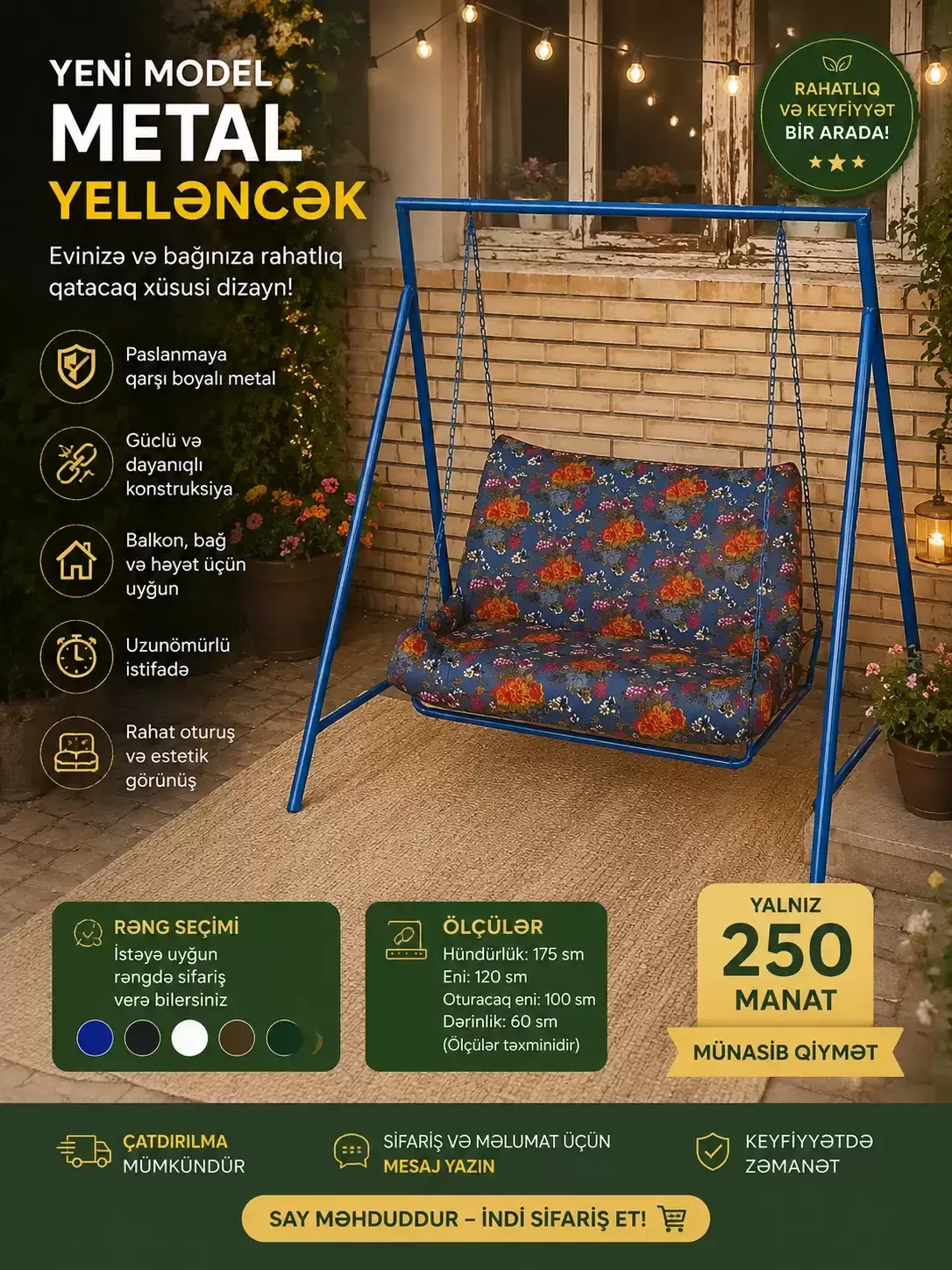 🌿 YENİ MODEL BAĞ VƏ BALKON YELLƏNCƏYİ 🌿